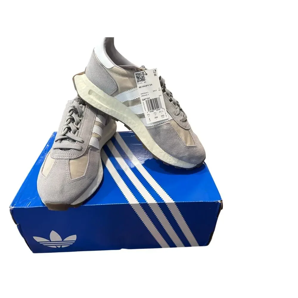 Adidas Retropy E5 Gray/White Men’s Size 8 New w/ Box (Damaged Box)